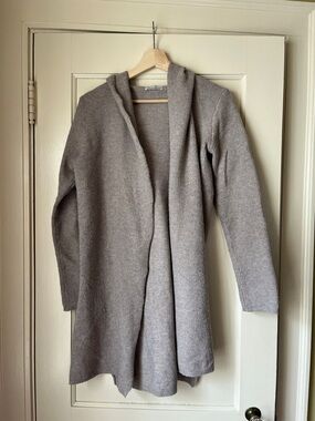 Allison Joy Waffle Knit Hooded Cardigan - Taupe